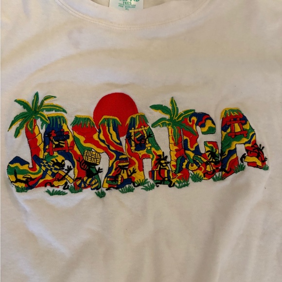 🔥Vintage 80’s Embroidered Jamaica Tshirt single stitch Island T tag size XL - Picture 2 of 3